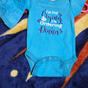 3-6 months onsie and hat glows in the dark lettering i'm not crying i'm ordering